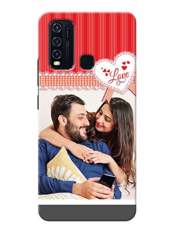 Custom Vivo Y30 phone cases online: Red Love Pattern Design