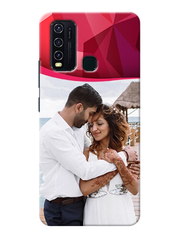 Custom Vivo Y30 custom mobile back covers: Red Abstract Design