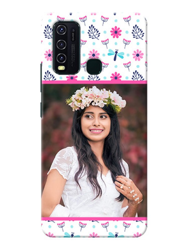 Custom Vivo Y30 Mobile Covers: Colorful Flower Design
