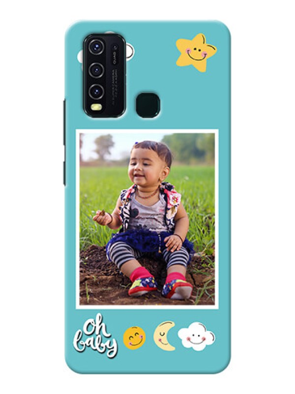 Custom Vivo Y30 Personalised Phone Cases: Smiley Kids Stars Design