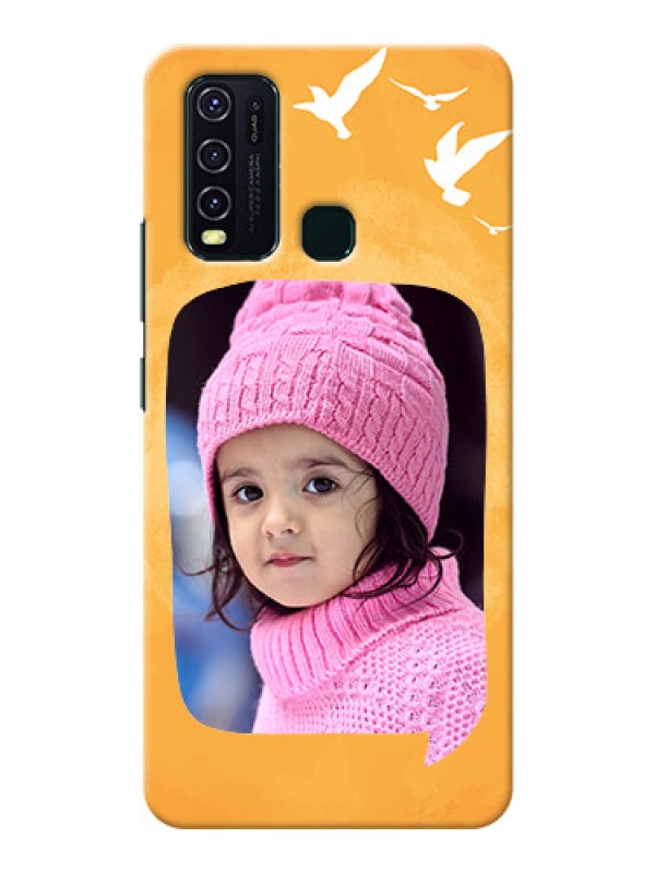 Custom Vivo Y30 Phone Covers: Water Color Design with Bird Icons