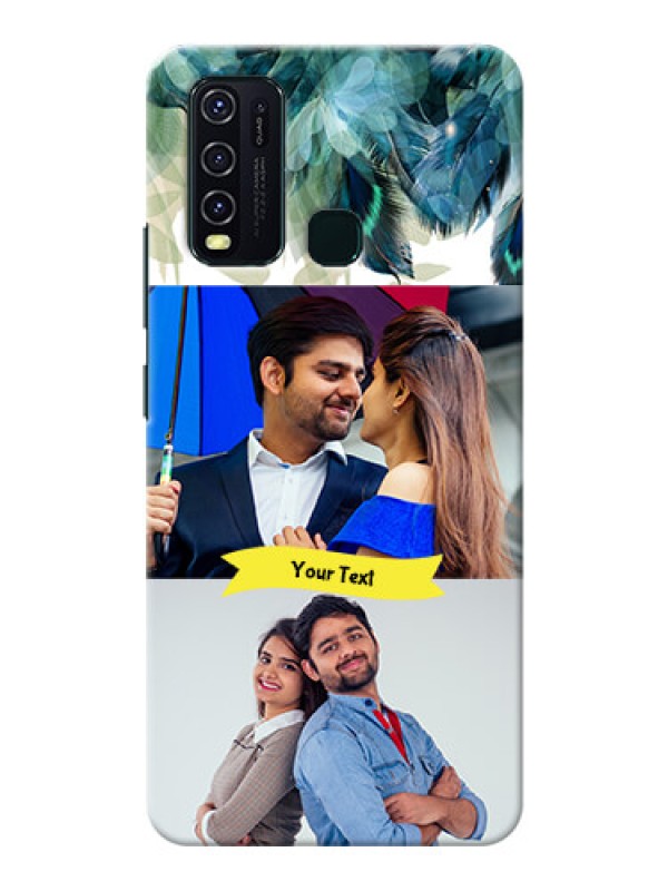 Custom Vivo Y30 Phone Cases: Image with Boho Peacock Feather Design