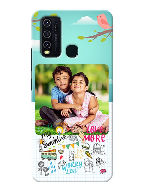 Custom Vivo Y30 phone cases online: Doodle love Design