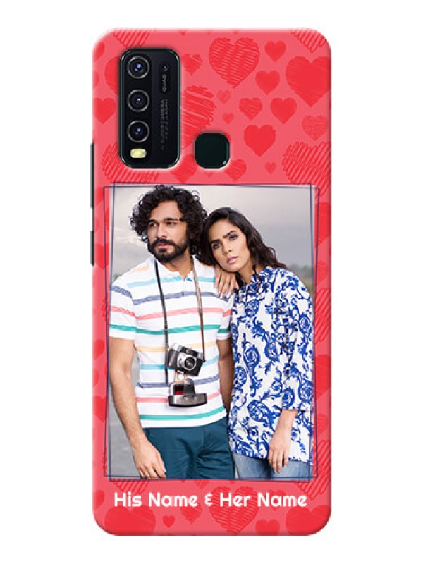 Custom Vivo Y30 Mobile Back Covers: with Red Heart Symbols Design
