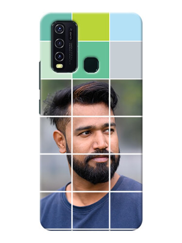 Custom Vivo Y30 personalised phone covers with white box pattern 