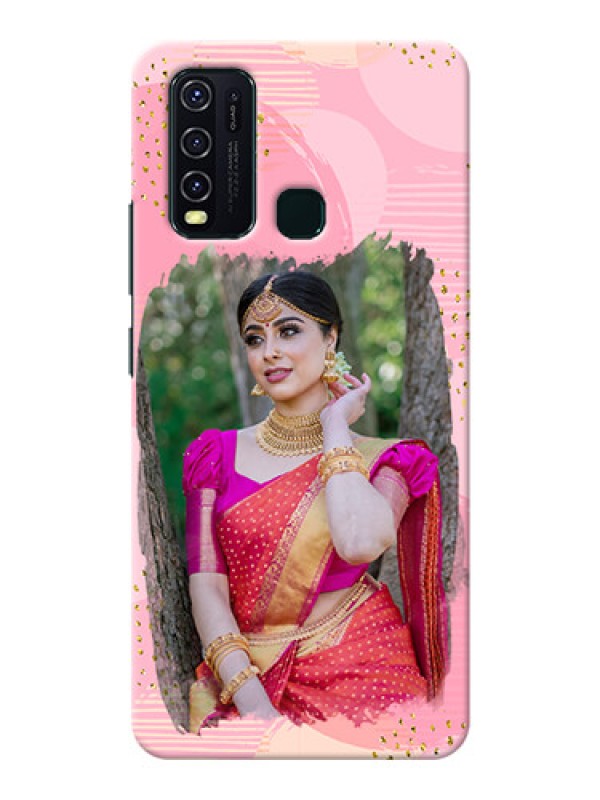 Custom Vivo Y30 Phone Covers for Girls: Gold Glitter Splash Design