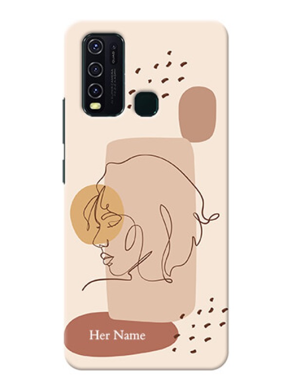 Custom Vivo Y30 Custom Phone Covers: Calm Woman line art Design