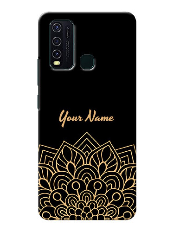 Custom Vivo Y30 Back Covers: Golden mandala Design