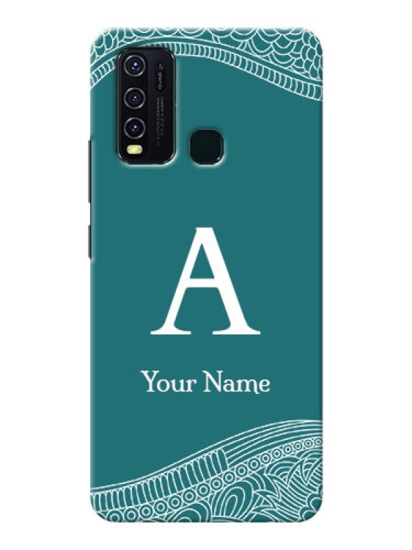 Custom Vivo Y30 Mobile Back Covers: line art pattern with custom name Design