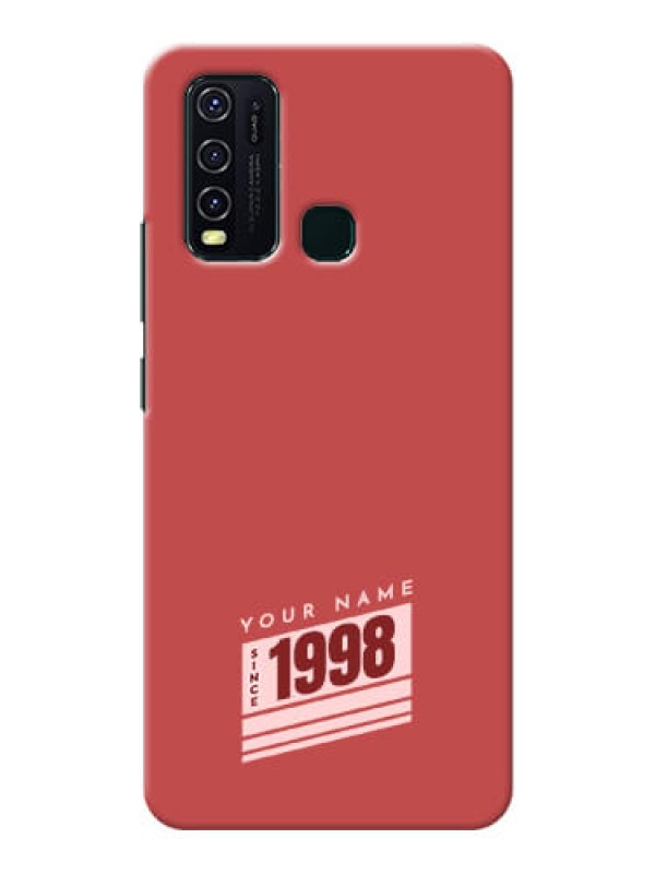 Custom Vivo Y30 Phone Back Covers: Red custom year of birth Design