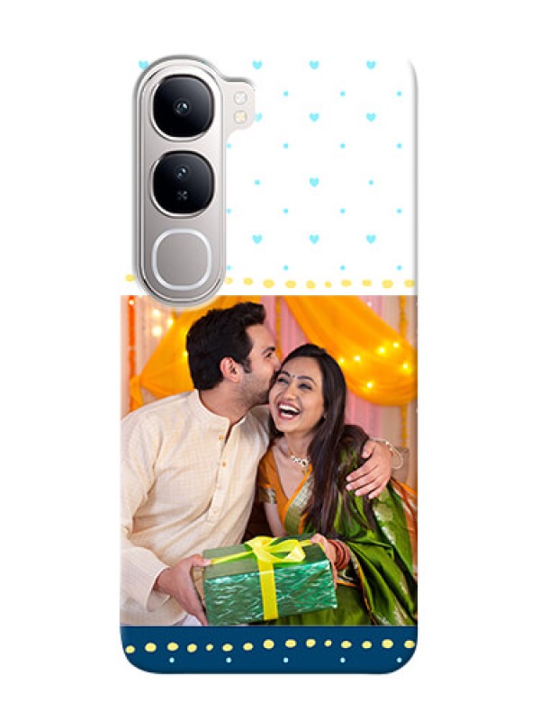 Custom Vivo Y300 5G Phone Covers: White and Blue Abstract Design