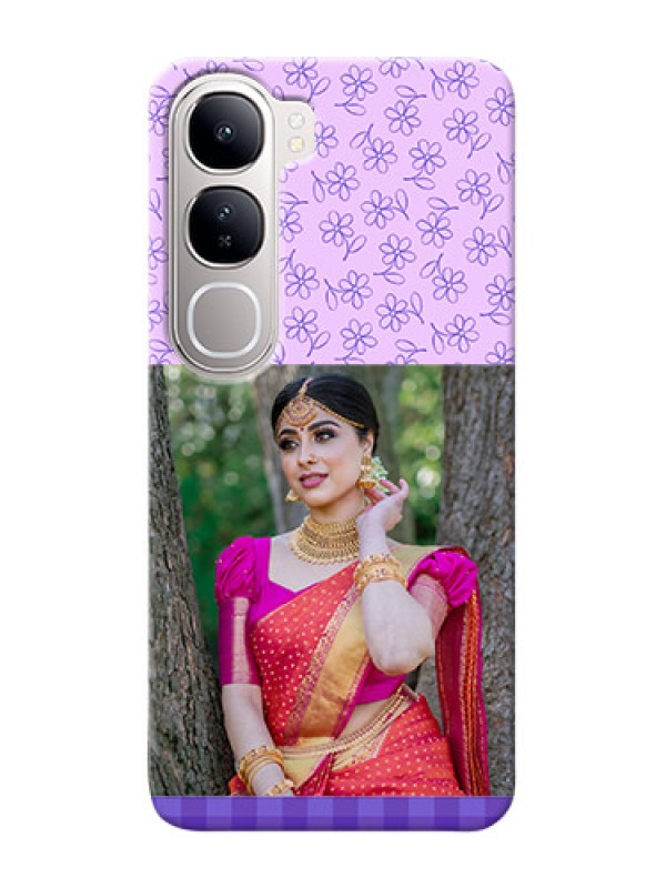 Custom Vivo Y300 5G Mobile Cases: Purple Floral Design