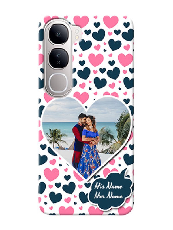 Custom Vivo Y300 5G Mobile Covers Online: Pink And Blue Heart Design