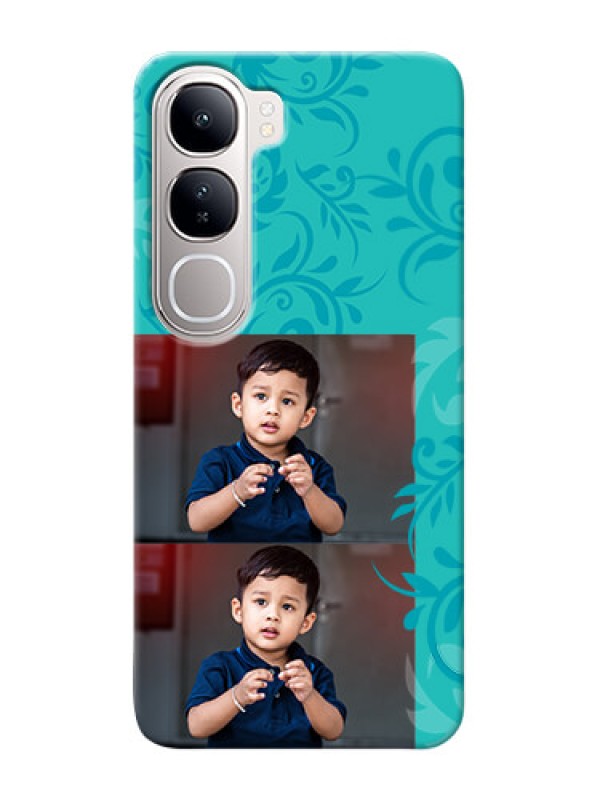 Custom Vivo Y300 5G Mobile Cases with Photo and Green Floral Design