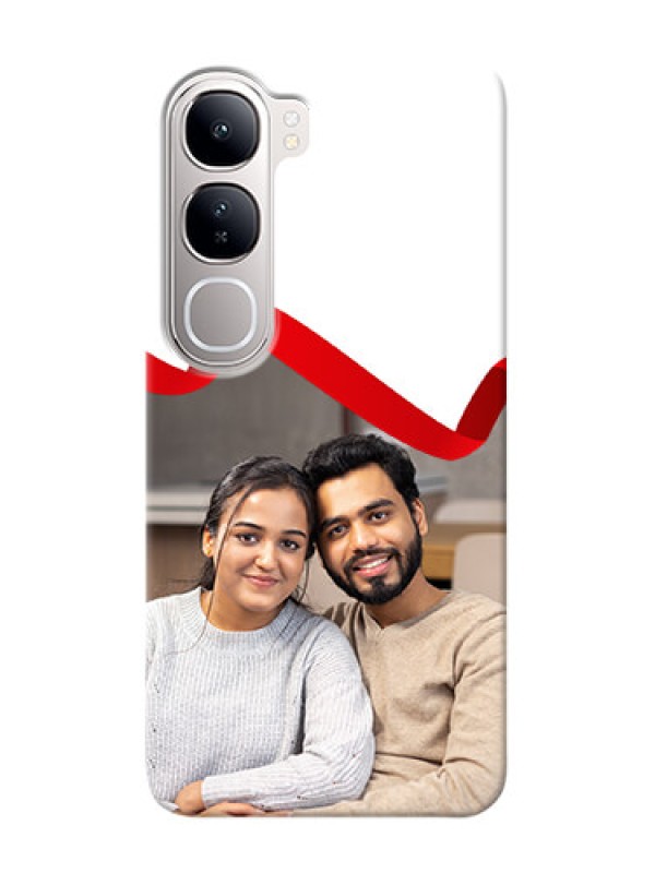 Custom Vivo Y300 5G custom phone cases: Red Ribbon Frame Design