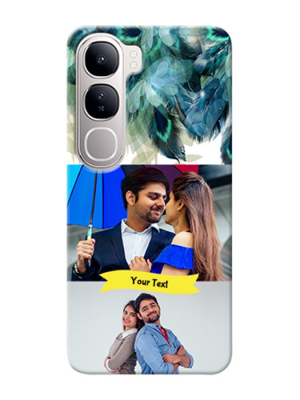 Custom Vivo Y300 5G Phone Cases: Image with Boho Peacock Feather Design