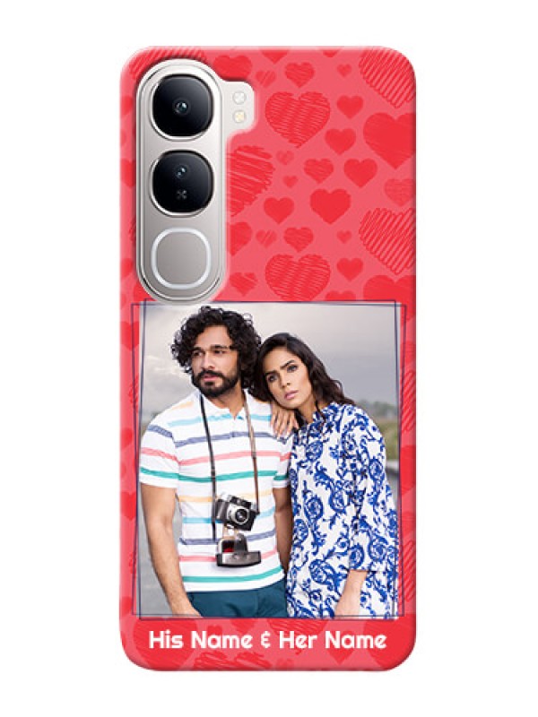 Custom Vivo Y300 5G Mobile Back Covers: with Red Heart Symbols Design