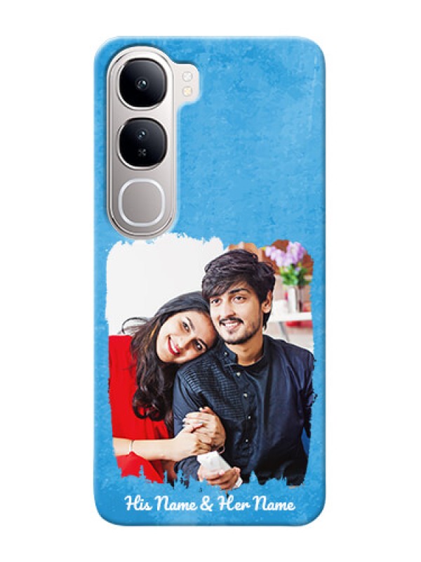 Custom Vivo Y300 5G custom mobile cases: Blue Color Vintage Design