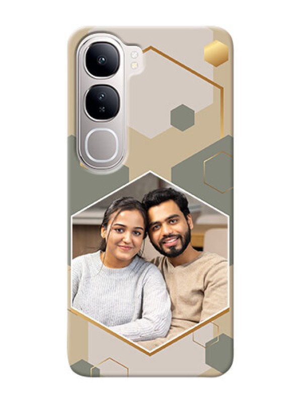 Custom Vivo Y300 5G Photo Printing on Case with Stylish Hexagon Pattern Design