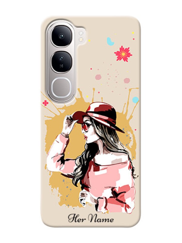 Custom Vivo Y300 5G Photo Printing on Case with Women with pink hat Design