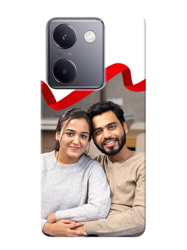 Custom Vivo Y300 Plus 5G custom phone cases: Red Ribbon Frame Design