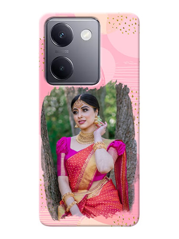 Custom Vivo Y300 Plus 5G Phone Covers for Girls: Gold Glitter Splash Design