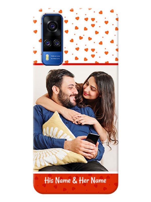 Custom Vivo Y31 Phone Back Covers: Orange Love Symbol Design