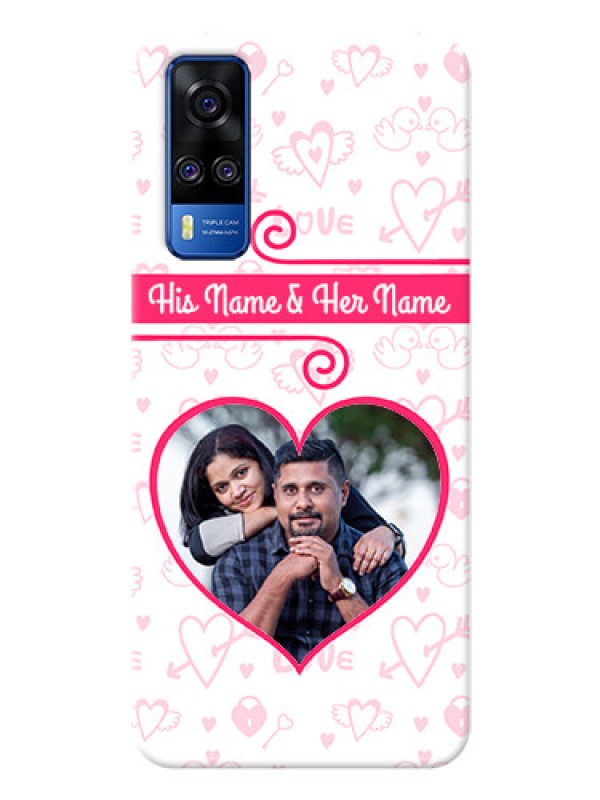 Custom Vivo Y31 Personalized Phone Cases: Heart Shape Love Design