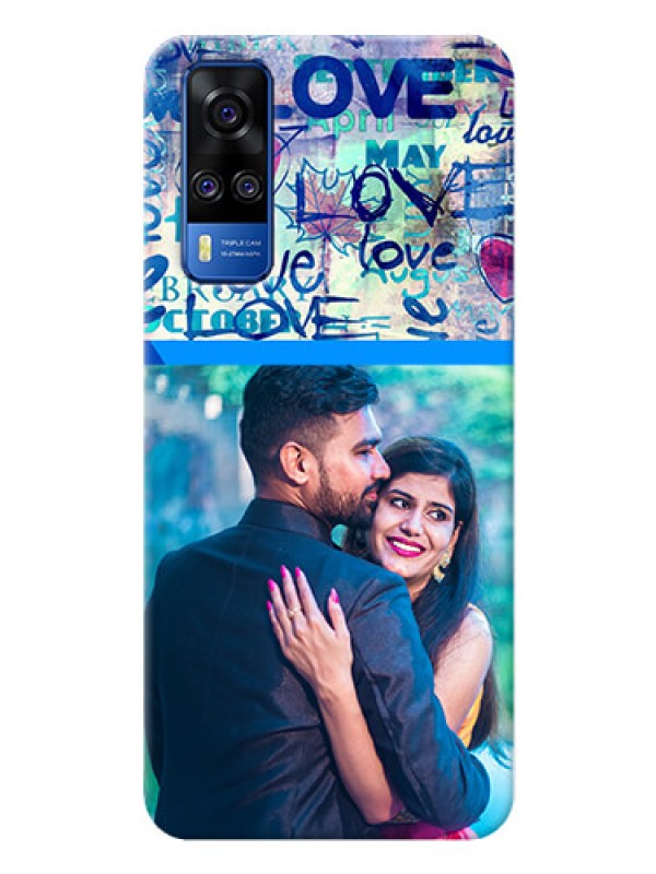 Custom Vivo Y31 Mobile Covers Online: Colorful Love Design