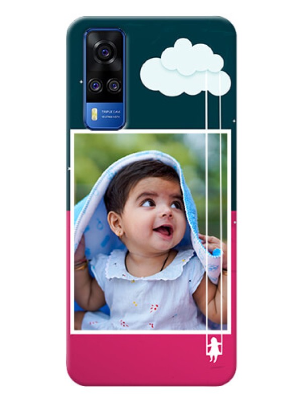 Custom Vivo Y31 custom phone covers: Cute Girl with Cloud Design