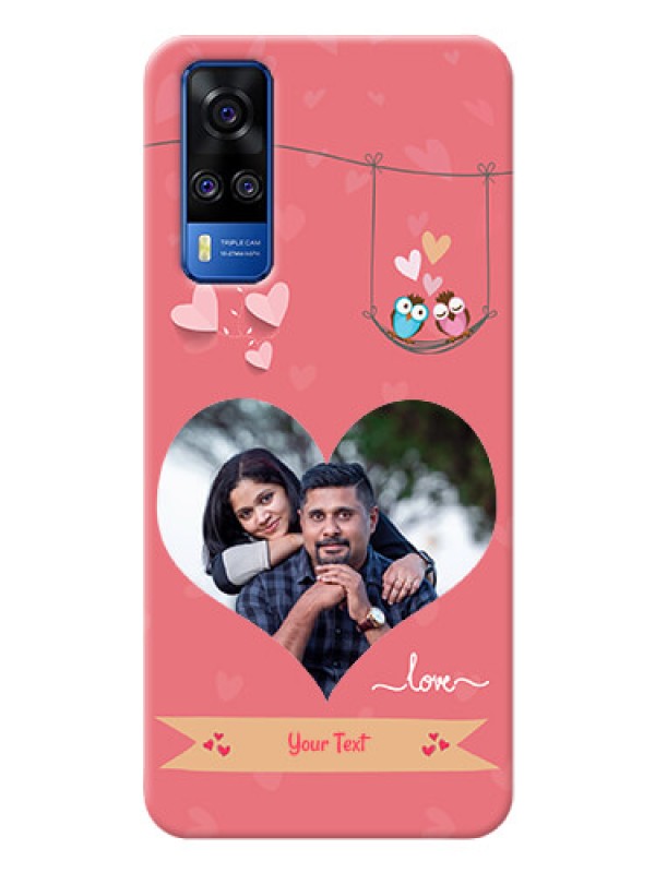 Custom Vivo Y31 custom phone covers: Peach Color Love Design 