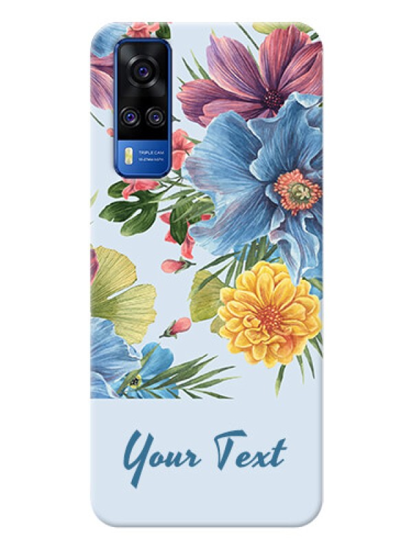 Custom Vivo Y31 Custom Phone Cases: Stunning Watercolored Flowers Painting Design