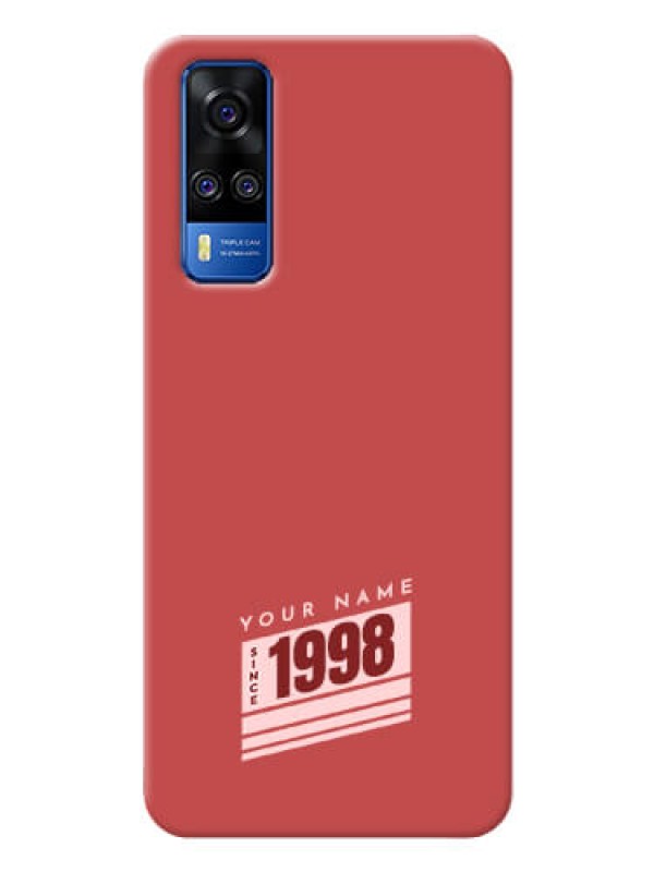 Custom Vivo Y31 Phone Back Covers: Red custom year of birth Design