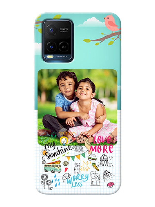 Custom Vivo Y33T phone cases online: Doodle love Design