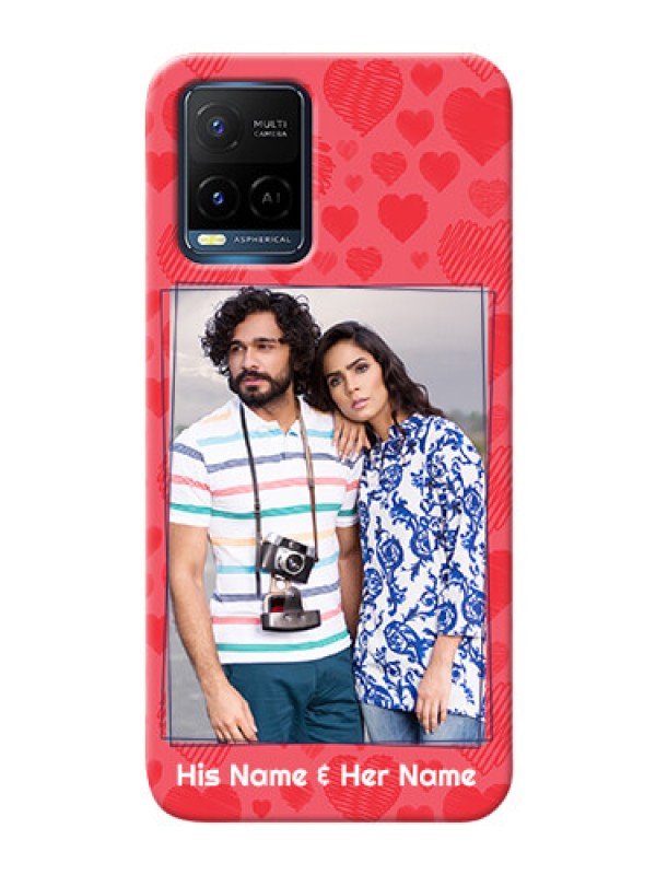 Custom Vivo Y33T Mobile Back Covers: with Red Heart Symbols Design