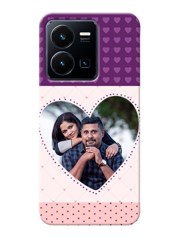 Custom Vivo Y35 2022 Mobile Back Covers: Violet Love Dots Design