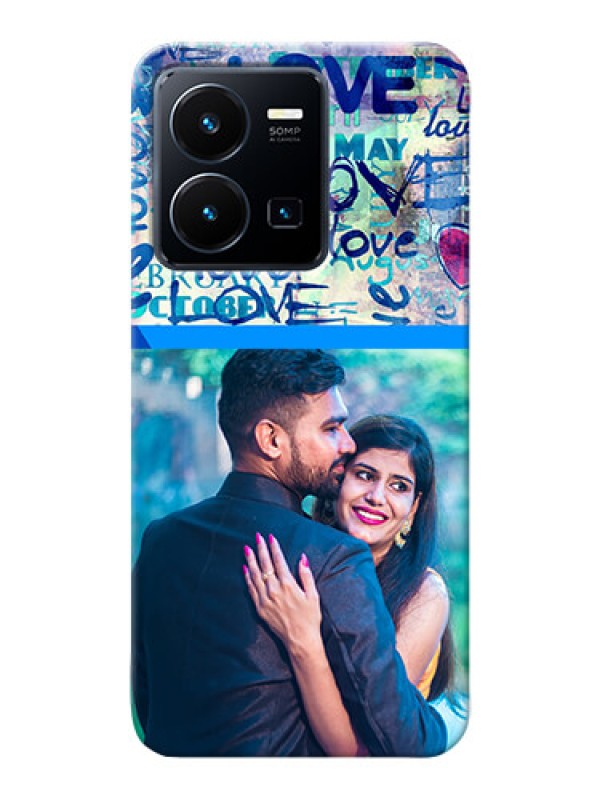 Custom Vivo Y35 2022 Mobile Covers Online: Colorful Love Design