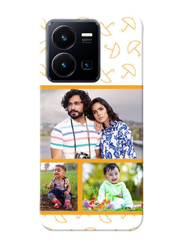 Custom Vivo Y35 2022 Personalised Phone Cases: Yellow Pattern Design