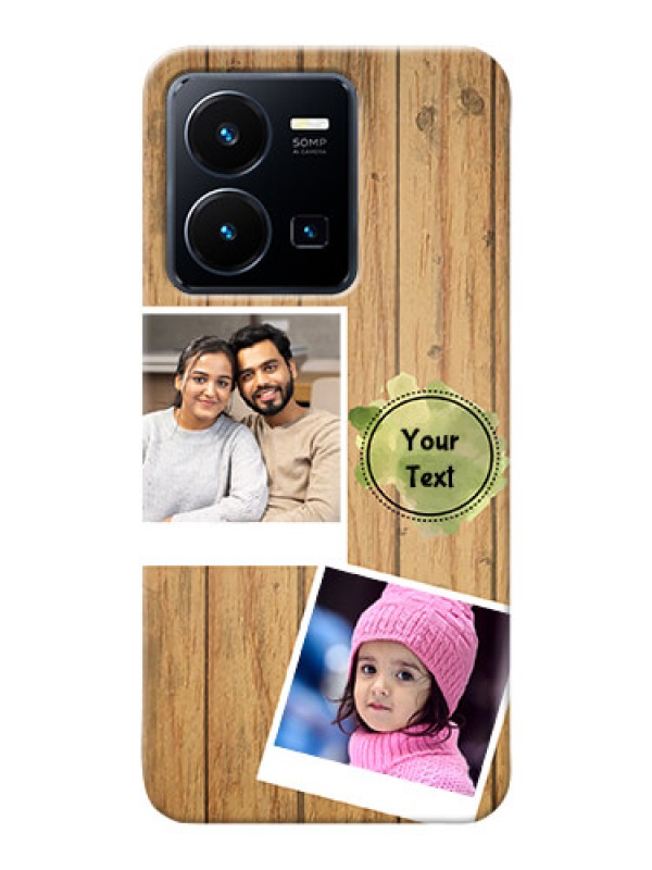 Custom Vivo Y35 2022 Custom Mobile Phone Covers: Wooden Texture Design