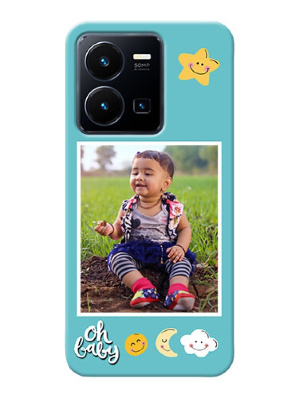 Custom Vivo Y35 2022 Personalised Phone Cases: Smiley Kids Stars Design