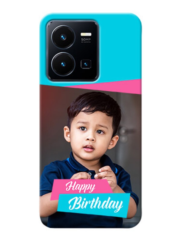 Custom Vivo Y35 2022 Mobile Covers: Image Holder with 2 Color Design