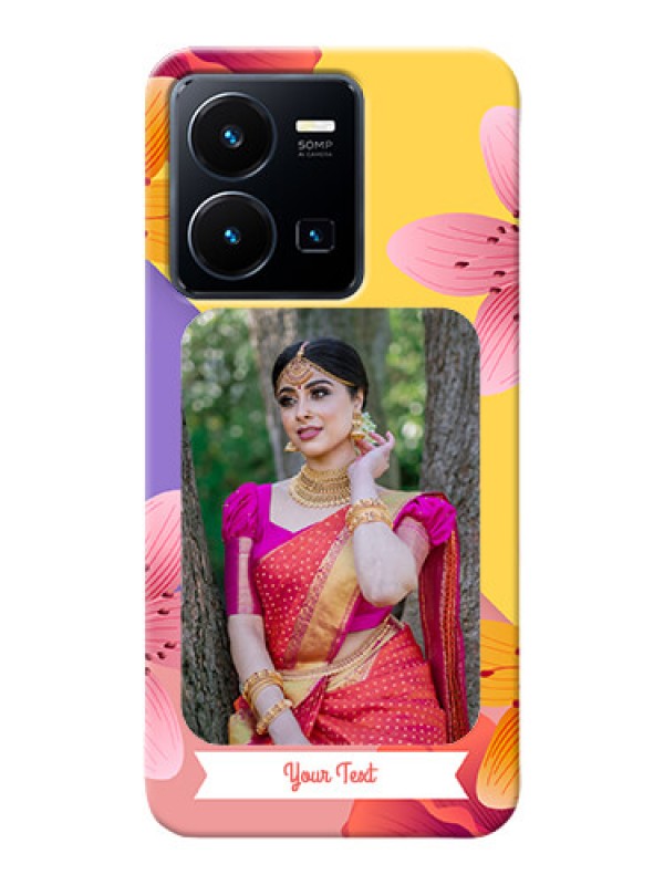 Custom Vivo Y35 2022 Mobile Covers: 3 Image With Vintage Floral Design