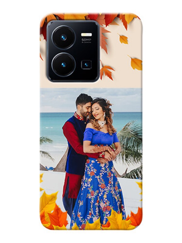 Custom Vivo Y35 2022 Mobile Phone Cases: Autumn Maple Leaves Design