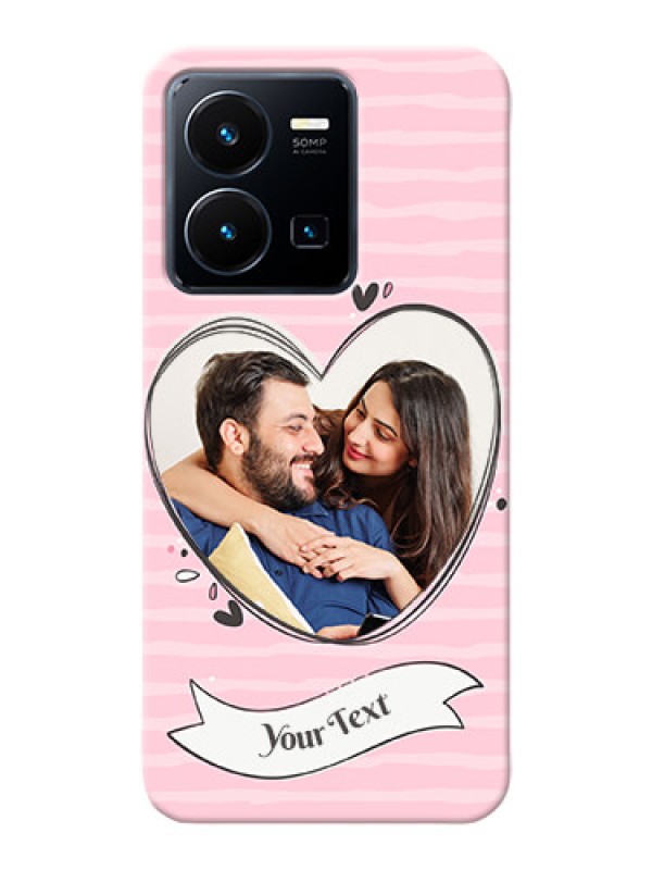 Custom Vivo Y35 2022 custom mobile phone covers: Vintage Heart Design