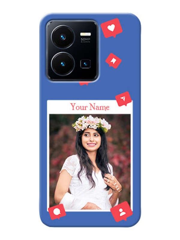 Custom Vivo Y35 2022 Back Covers: Like Share And Comment Design