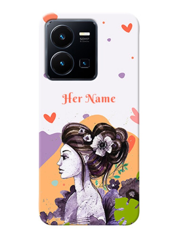 Custom Vivo Y35 2022 Custom Mobile Case with Woman And Nature Design