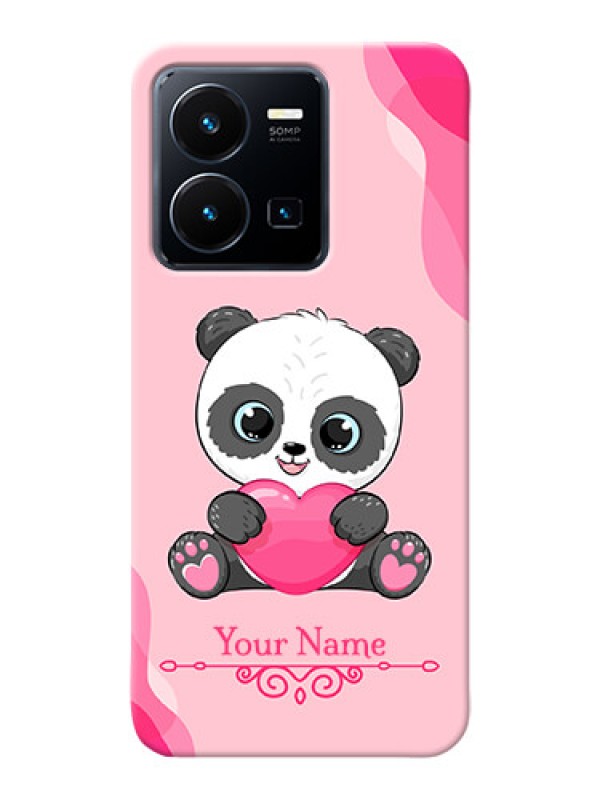 Custom Vivo Y35 2022 Mobile Back Covers: Cute Panda Design