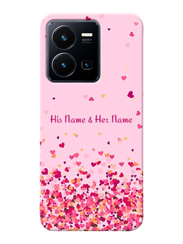 Custom Vivo Y35 2022 Phone Back Covers: Floating Hearts Design
