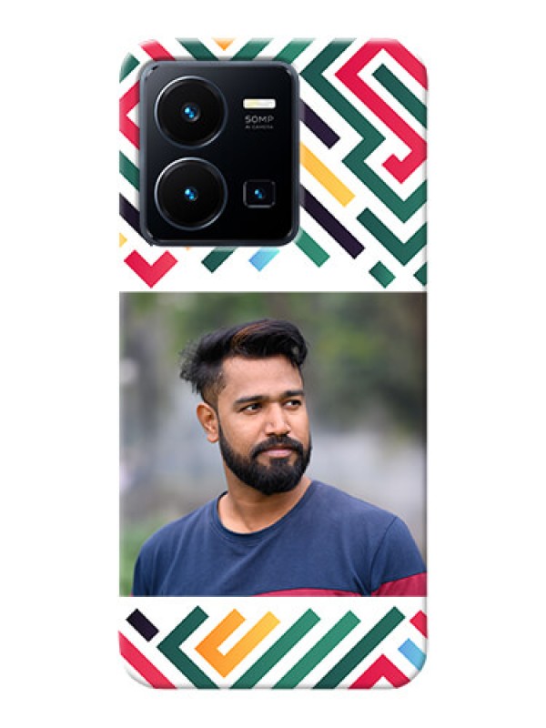 Custom Vivo Y35 2022 Custom Mobile Case with Colorful Maze Pattern Design