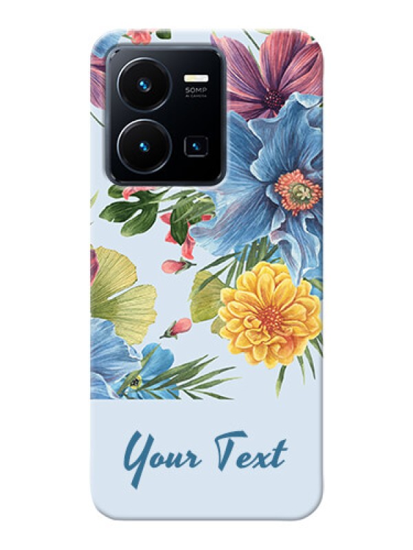 Custom Vivo Y35 2022 Custom Phone Cases: Stunning Watercolored Flowers Painting Design